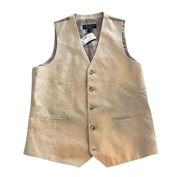 NWT Pronto Uomo Platinum Beige Linen Vest Small - Picture 7 of 7